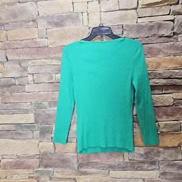 Ted Baker Green Rib Square Neck Top Medium - Picture 7 of 11
